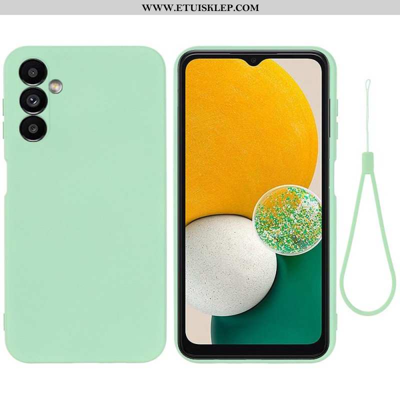 Futerały do Samsung Galaxy A14 / A14 5G z Łańcuch Płynny Silikon W Paski